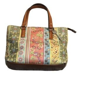 Fossil Coronado floral Patchwork mini Tote Bag